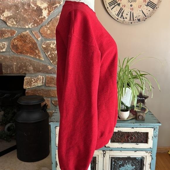 Handmade Women’s Snowman Cardinal Crewneck Sweatshirt Size Medium Red - Picture 5 of 10